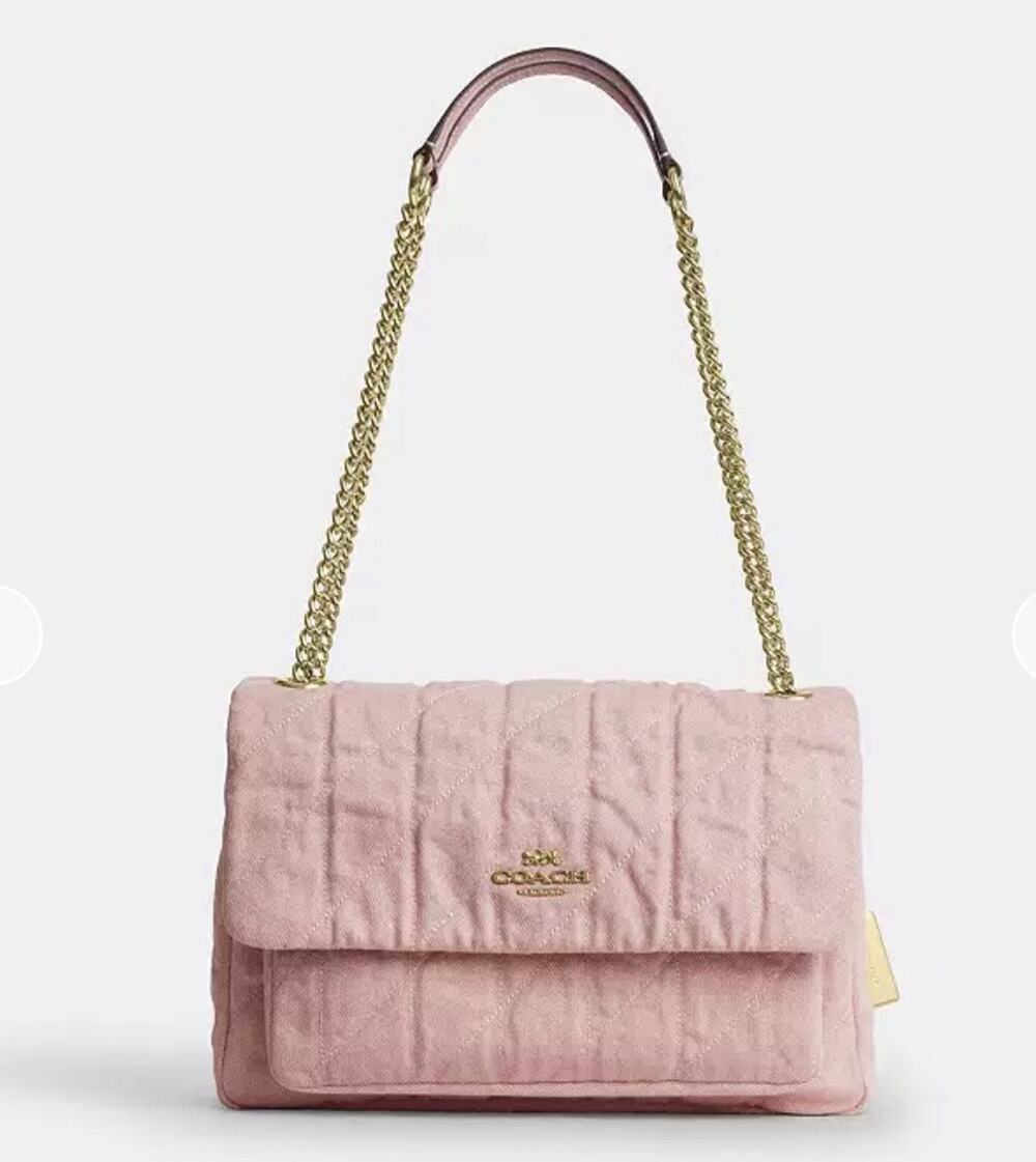 B2-014 Coach Elodie Pink Signature Denim CER78 NWT